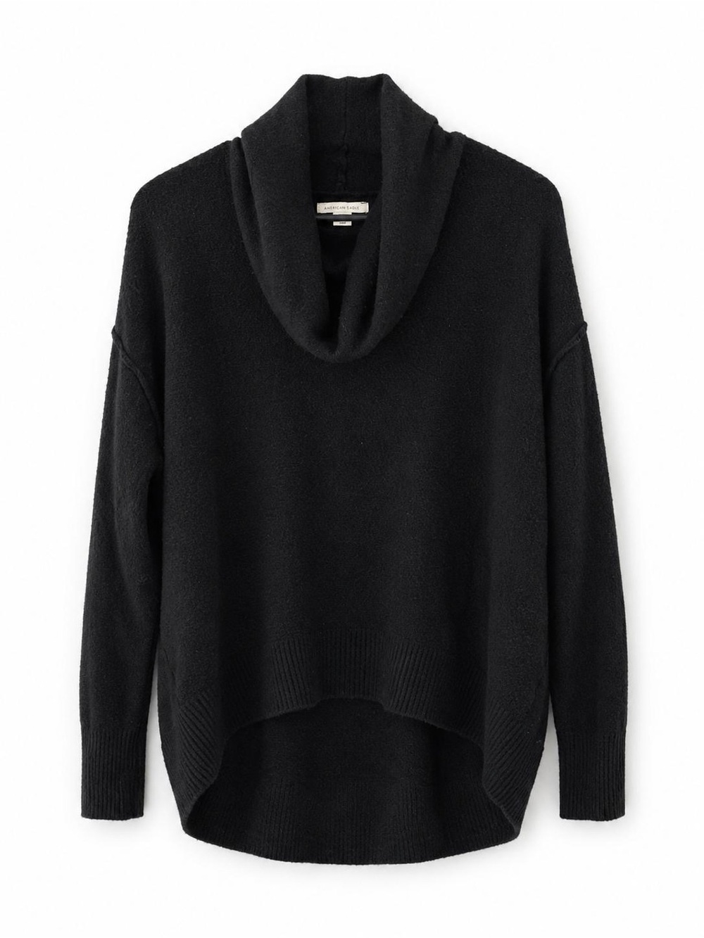 American Eagle Outfitters Black Cowl-Neck Pullover Sweater